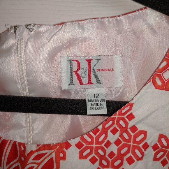 R & K Bright Orange Fit and Flare Dress - Picture 7 of 8